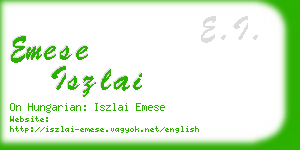 emese iszlai business card